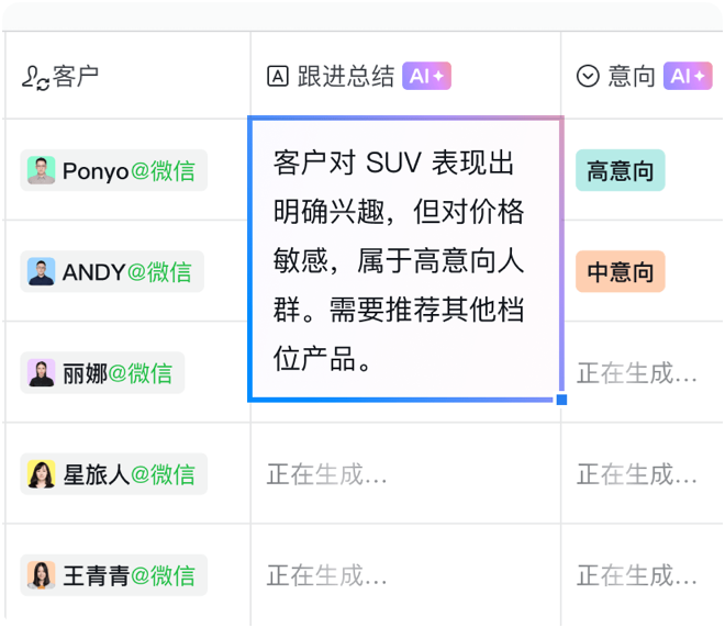 AI自动填单示意图